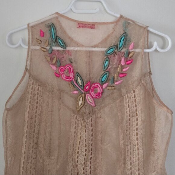 Matthew Williamson Embroidered Beaded Pearl Button Down Cape Nude Vest b94 - Picture 5 of 5